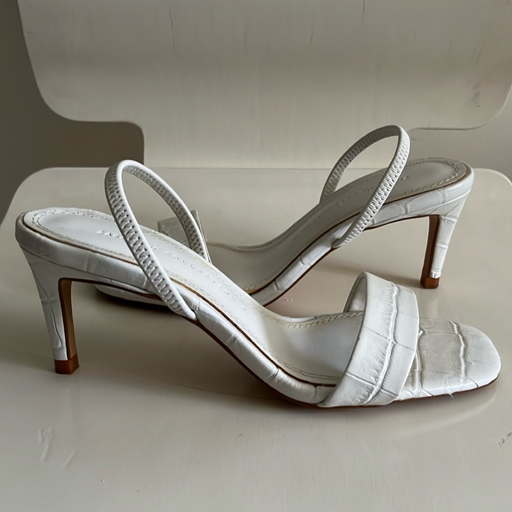 Zara Faux Croc Minimalist Heels